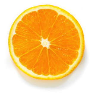 a slice of an orange fruit